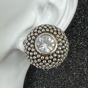 Joan Rivers silver tone vintage clip on earrings EUC